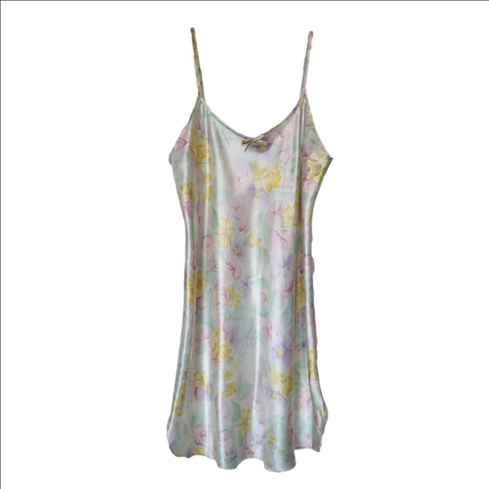 Secret Treasures Pastel Floral Satin Chemise
